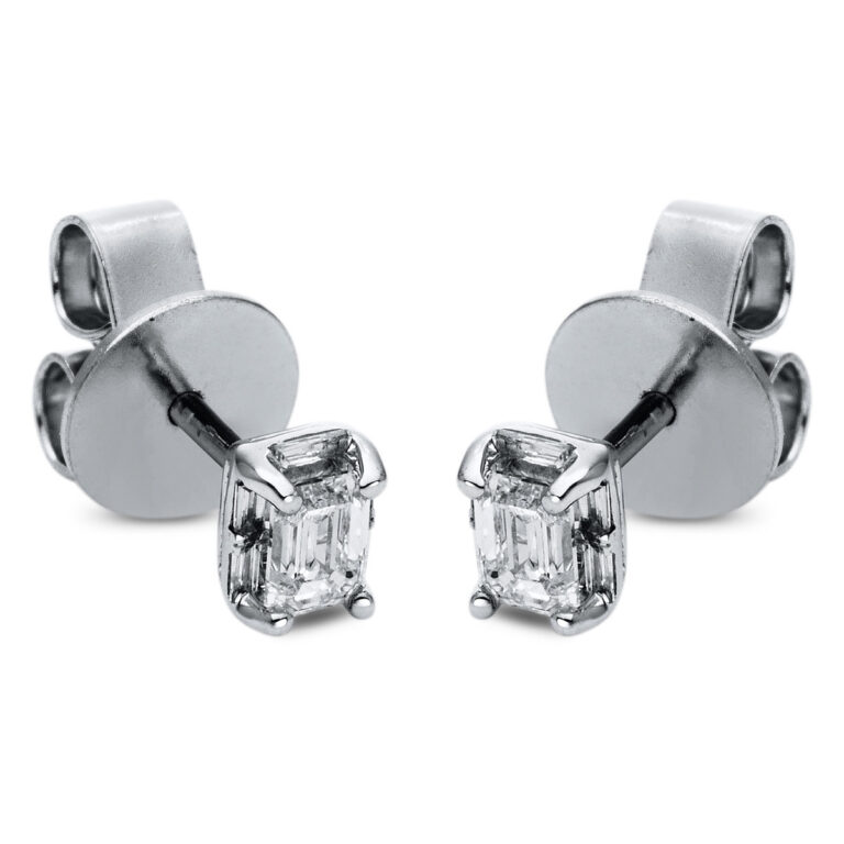 Ohrstecker 4er-Krappe 18 kt WG