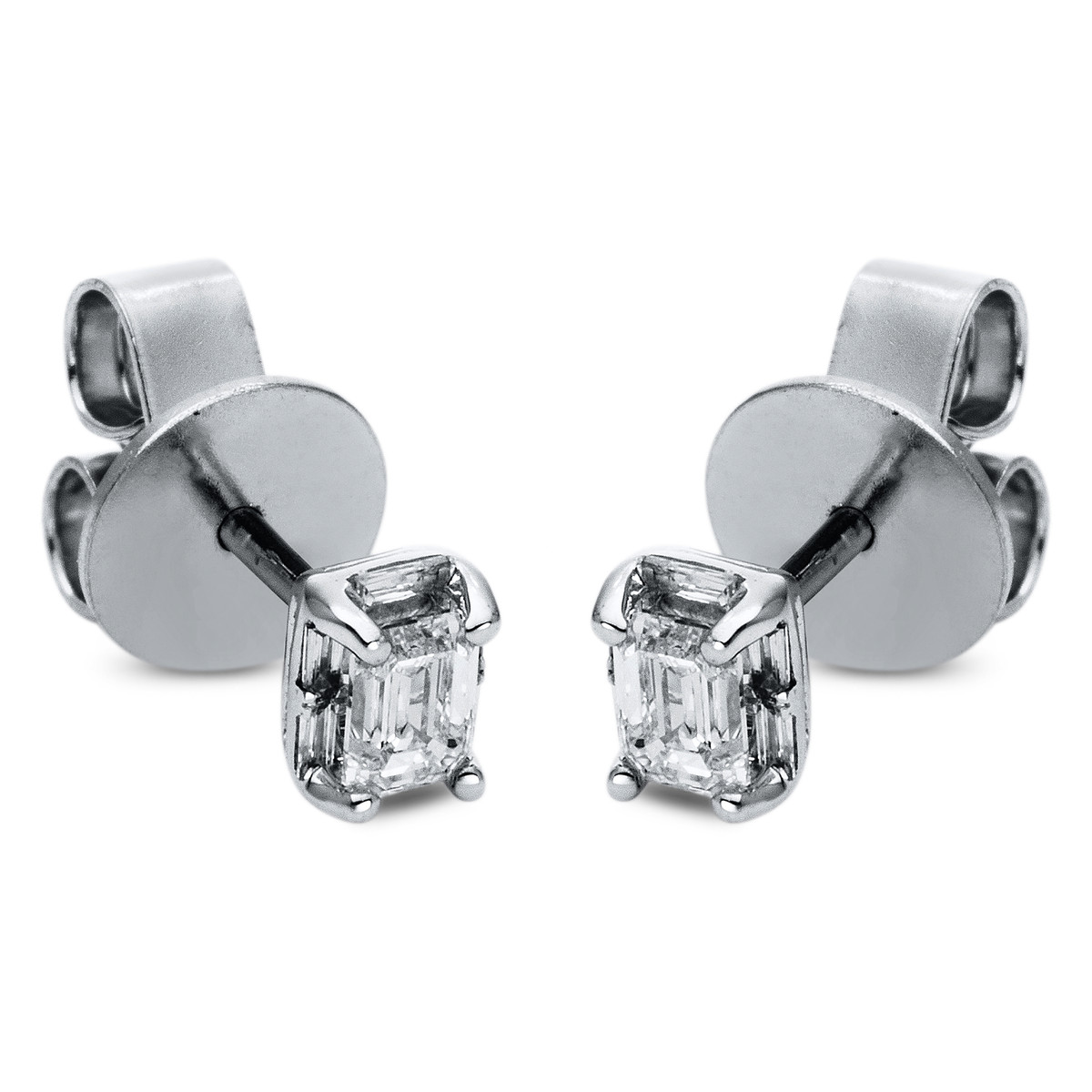 Ohrstecker 4er-Krappe 18 kt WG