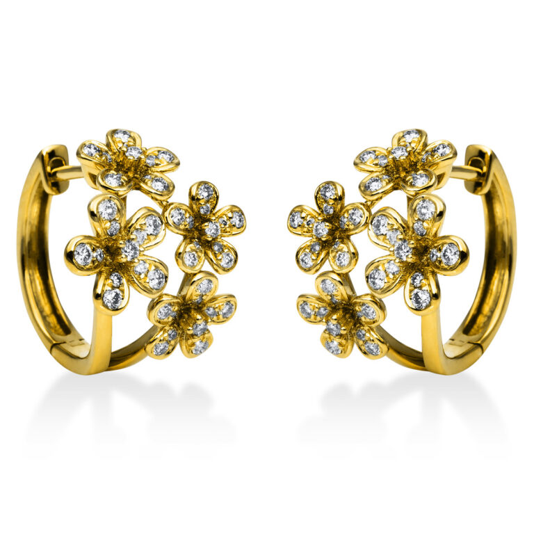 Creolen 18 kt GG "Blumen"