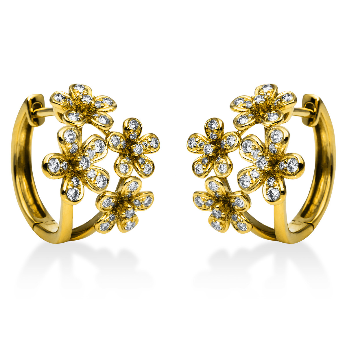 Creolen 18 kt GG "Blumen"