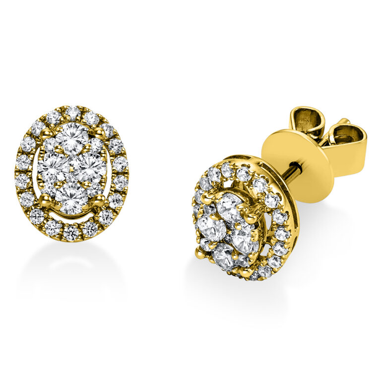 Ohrstecker 14 kt GG "Oval"