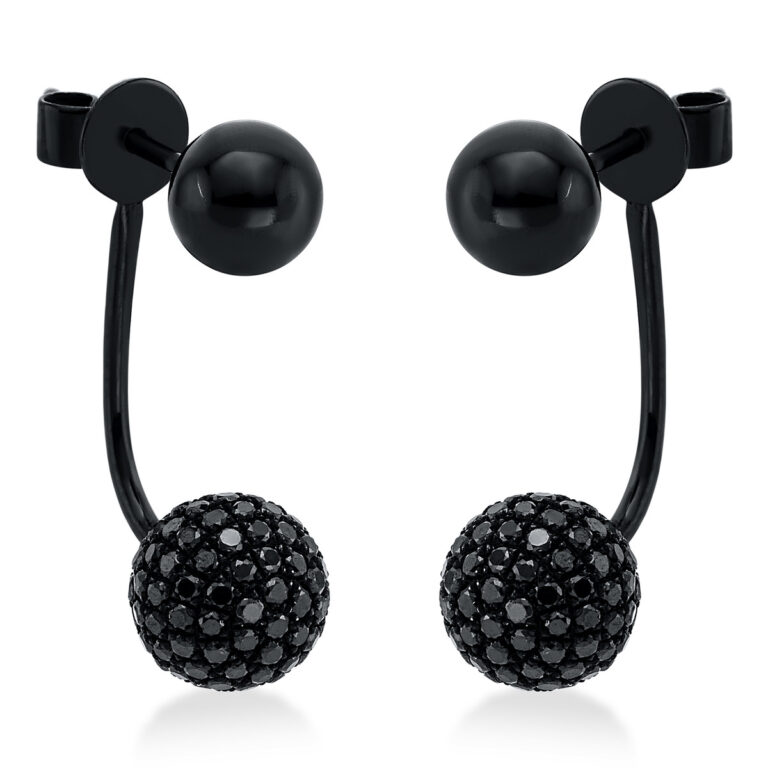 Ohrschmuck 18 kt WG, schwarz rhodiniert