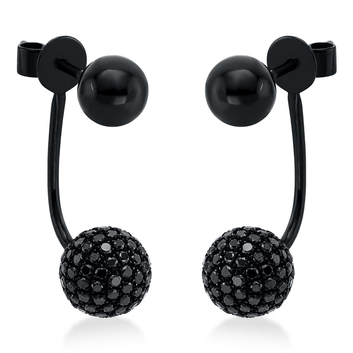 Ohrschmuck 18 kt WG, schwarz rhodiniert
