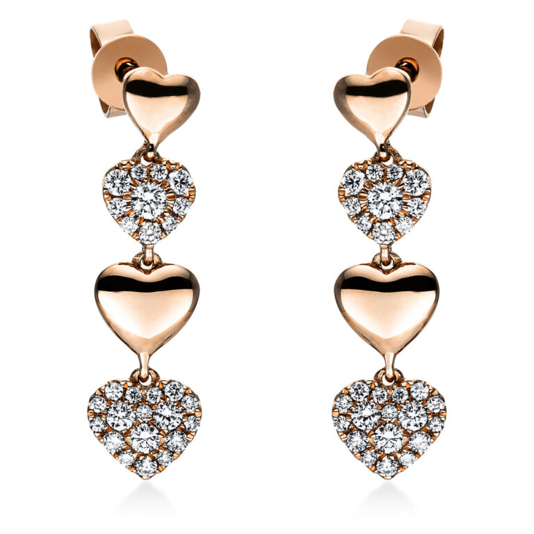 Ohrschmuck 18 kt RG "Herzen"