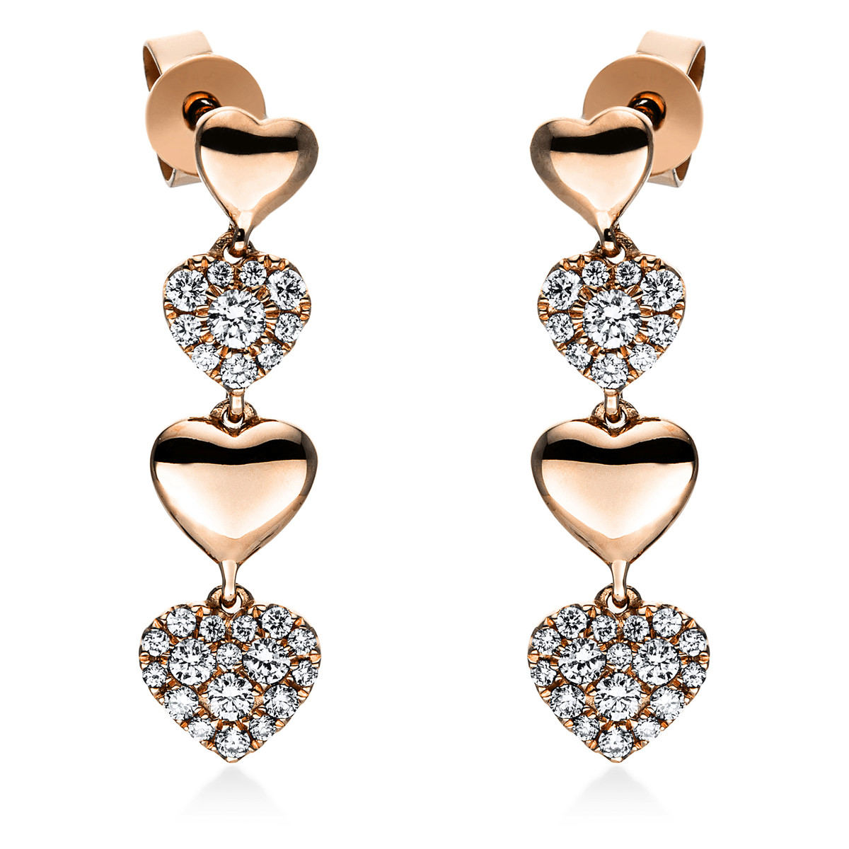 Ohrschmuck 18 kt RG "Herzen"