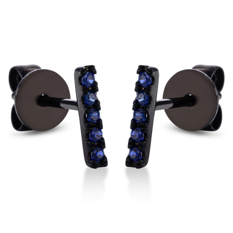 Ohrstecker 14 kt WG, schwarz rhodiniert