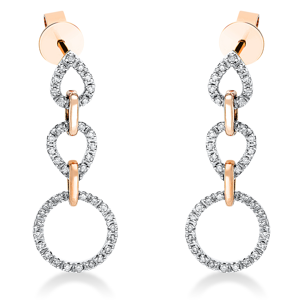 Ohrschmuck 18 kt RG+WG