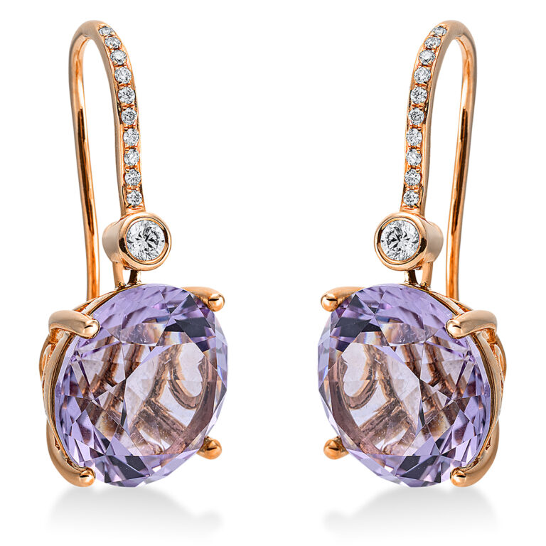 Ohrschmuck 4er-Krappe 18 kt RG+WG