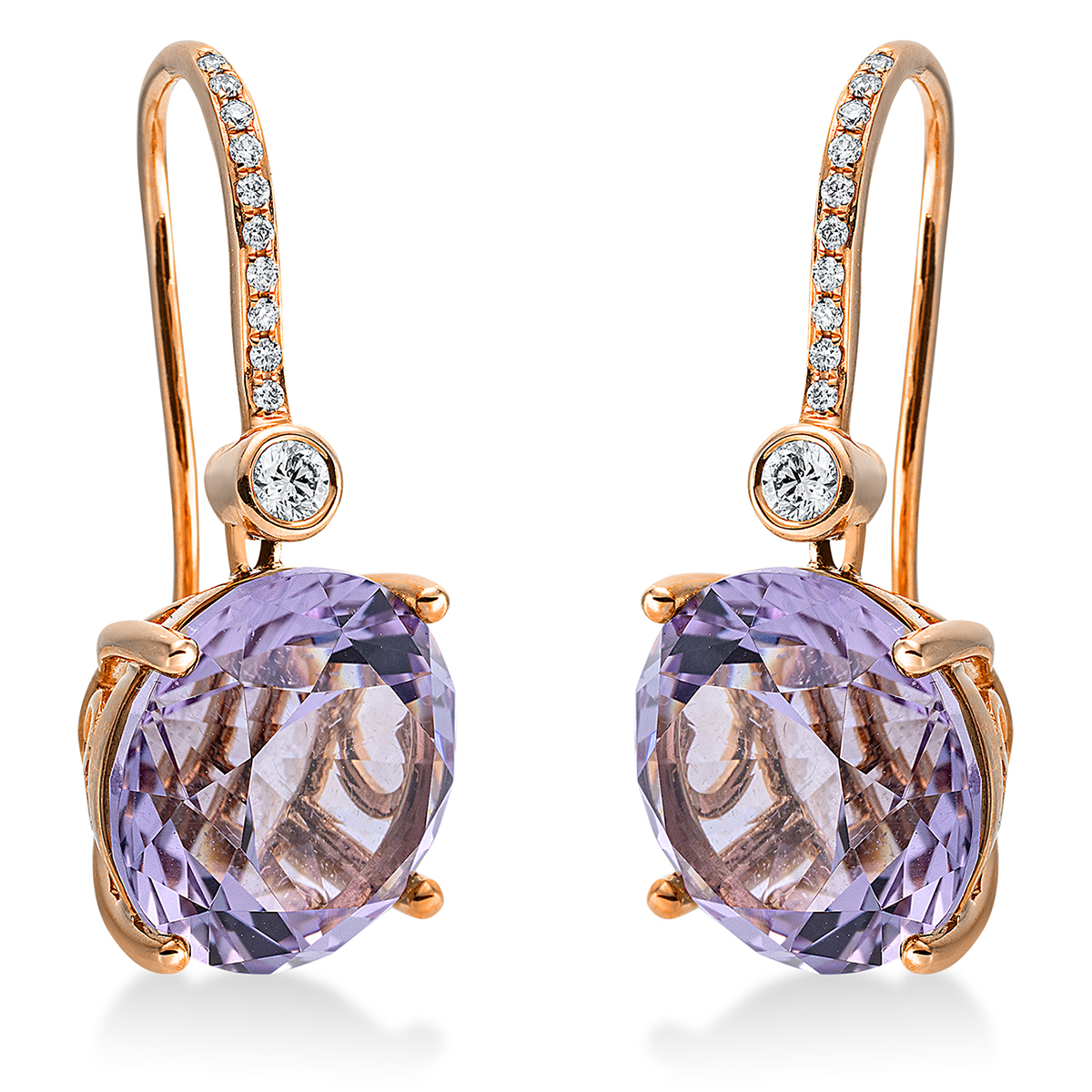 Ohrschmuck 4er-Krappe 18 kt RG+WG