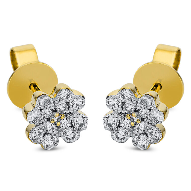 Ohrstecker 18 kt GG+WG "Blume/Blumen"