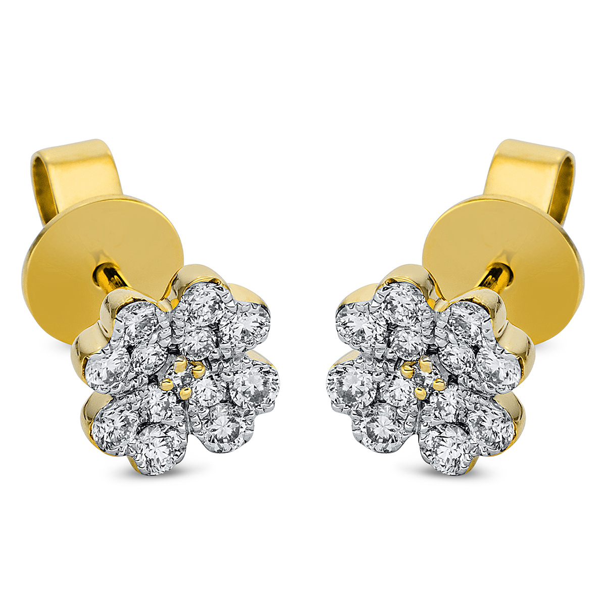 Ohrstecker 18 kt GG+WG "Blume/Blumen"