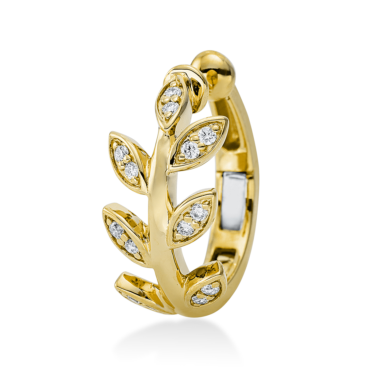 Ohrschmuck 18 kt GG+WG "Blätter", Ohrmanschette