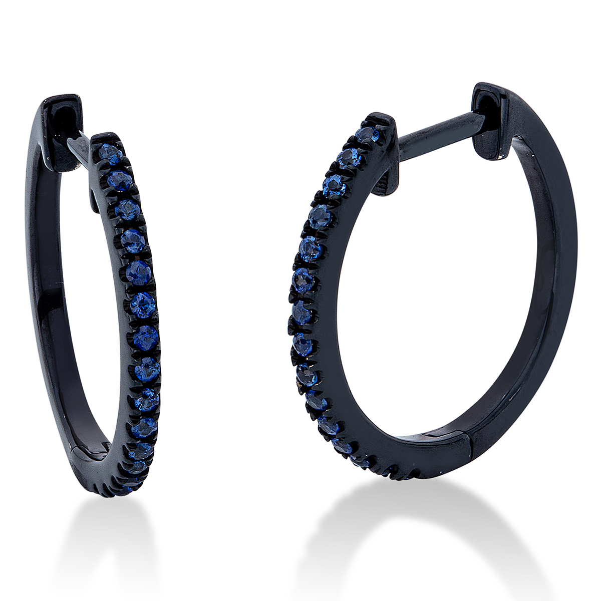 Creolen 18 kt WG, schwarz rhodiniert