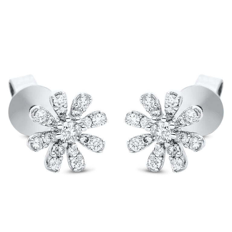 Ohrstecker 18 kt WG "Blume/Blumen"