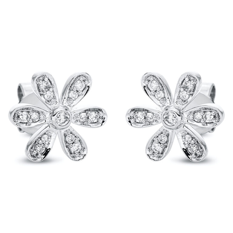Ohrstecker 18 kt WG "Blume/Blumen"