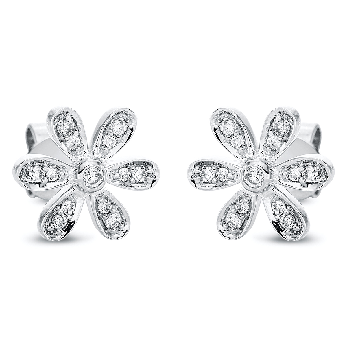 Ohrstecker 18 kt WG "Blume/Blumen"