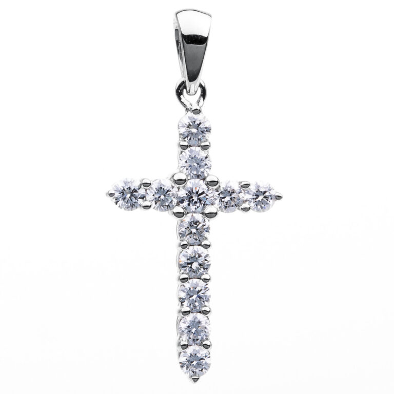 Anhänger 18 kt WG "Kreuz", mit Öse