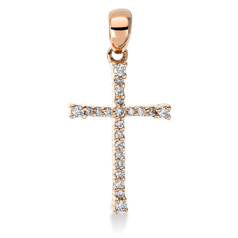 Anhänger 18 kt RG "Kreuz", mit Öse