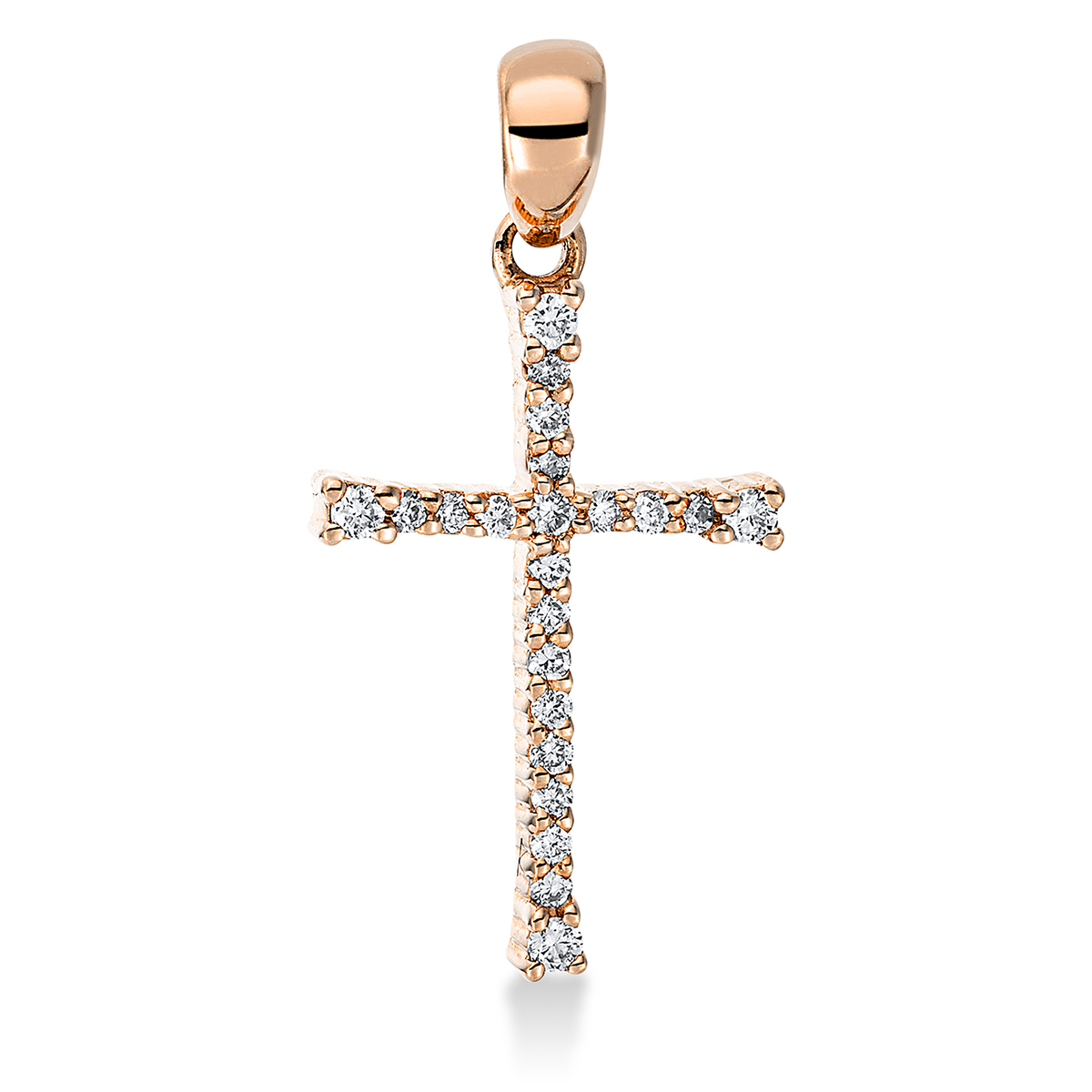 Anhänger 18 kt RG "Kreuz", mit Öse