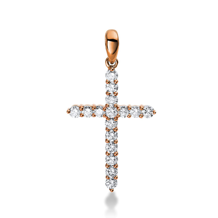 Anhänger 18 kt RG "Kreuz", mit Öse