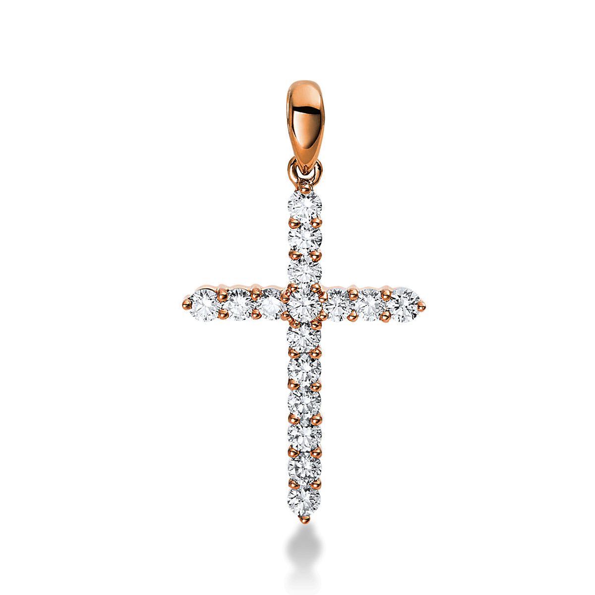Anhänger 18 kt RG "Kreuz", mit Öse