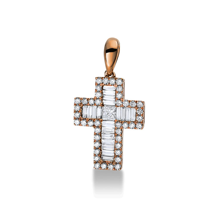Anhänger 14 kt RG "Kreuz", mit Öse