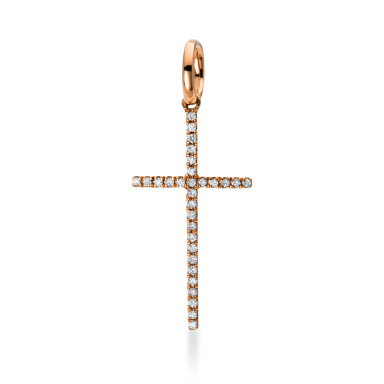 Anhänger 18 kt GG "Kreuz", mit Öse