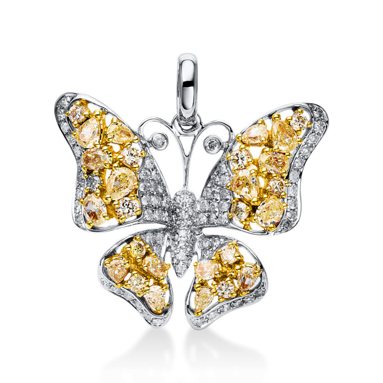 Anhänger 14 kt WG+GG "Schmetterling", mit Öse