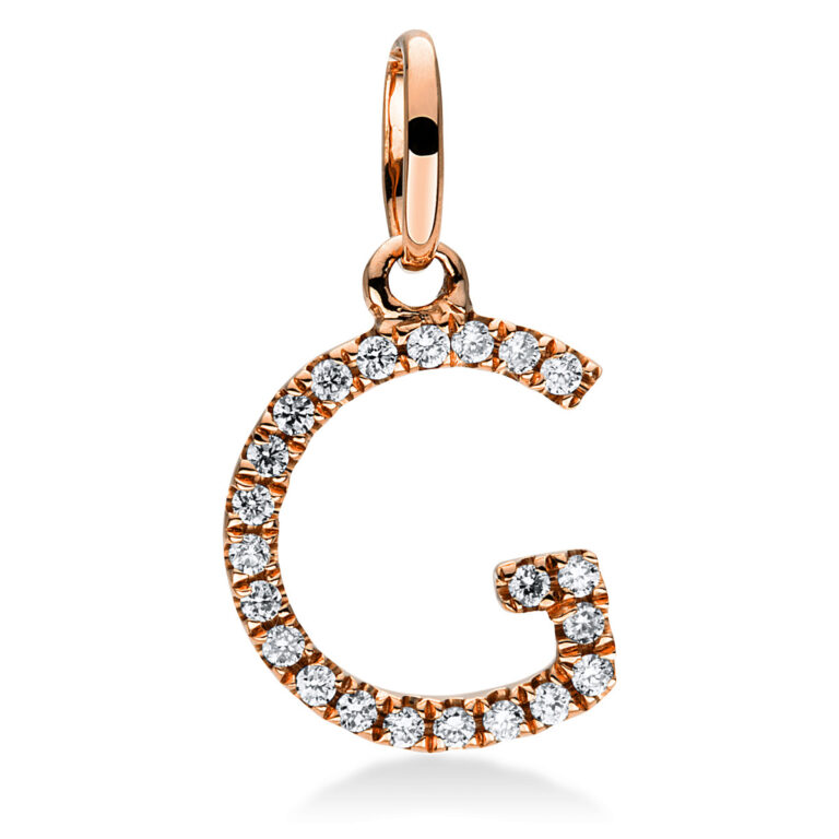 Anhänger 18 kt RG "G", mit Öse