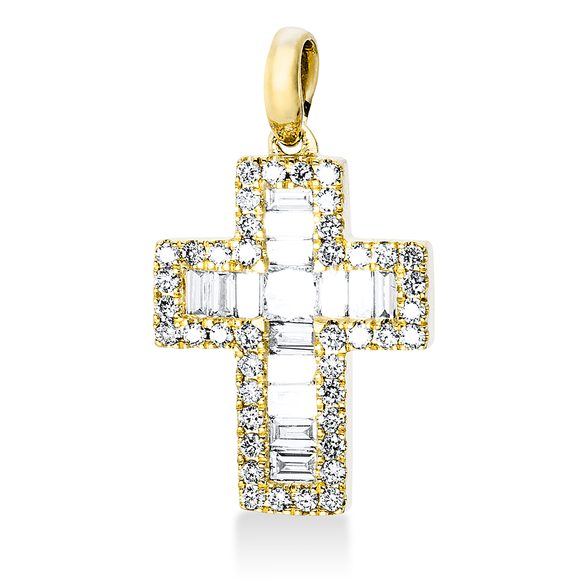 Anhänger 18 kt GG "Kreuz", mit Öse
