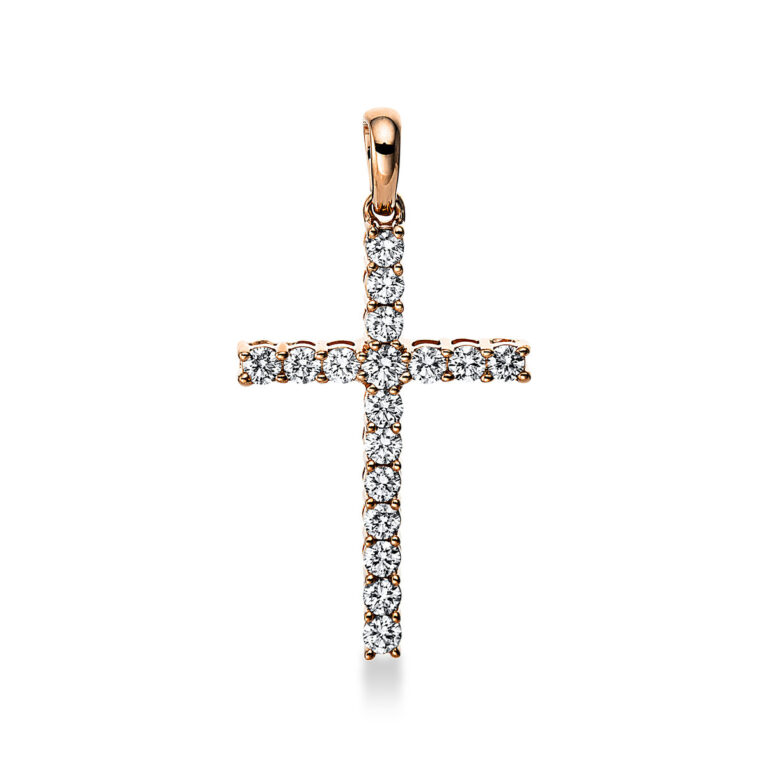 Anhänger 18 kt RG "Kreuz", mit Öse