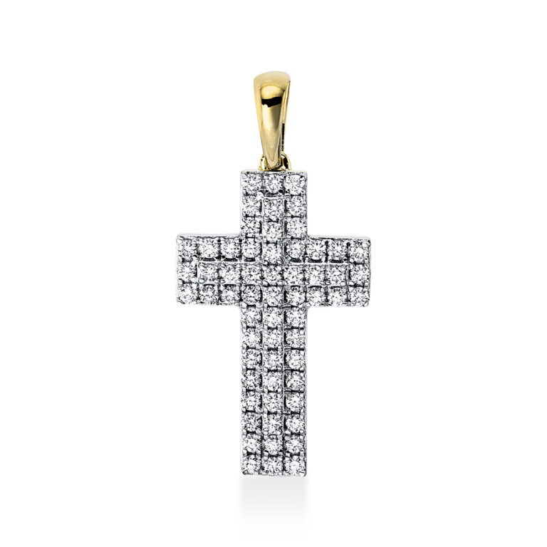 Anhänger 18 kt GG+WG "Kreuz", mit Öse