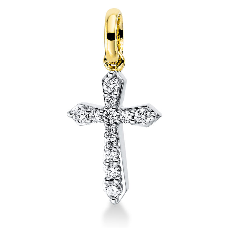 Anhänger 18 kt GG "Kreuz", mit Öse