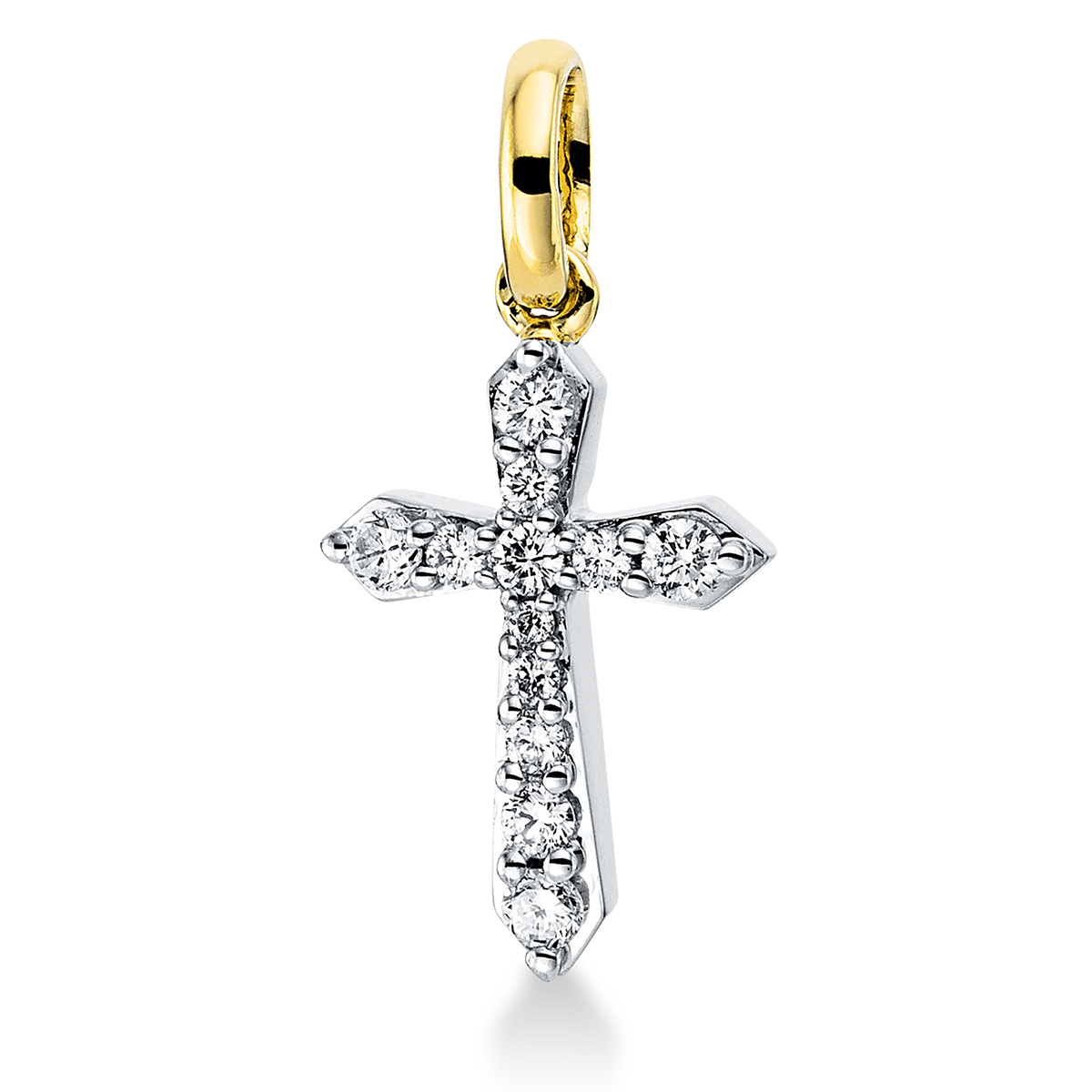 Anhänger 18 kt GG "Kreuz", mit Öse