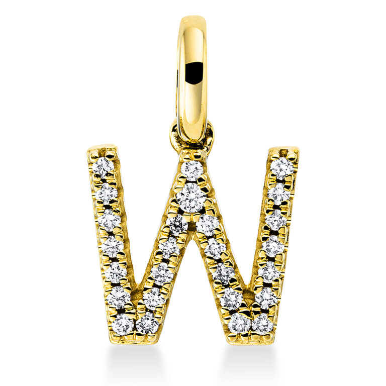 Anhänger 18 kt GG "W", mit Öse