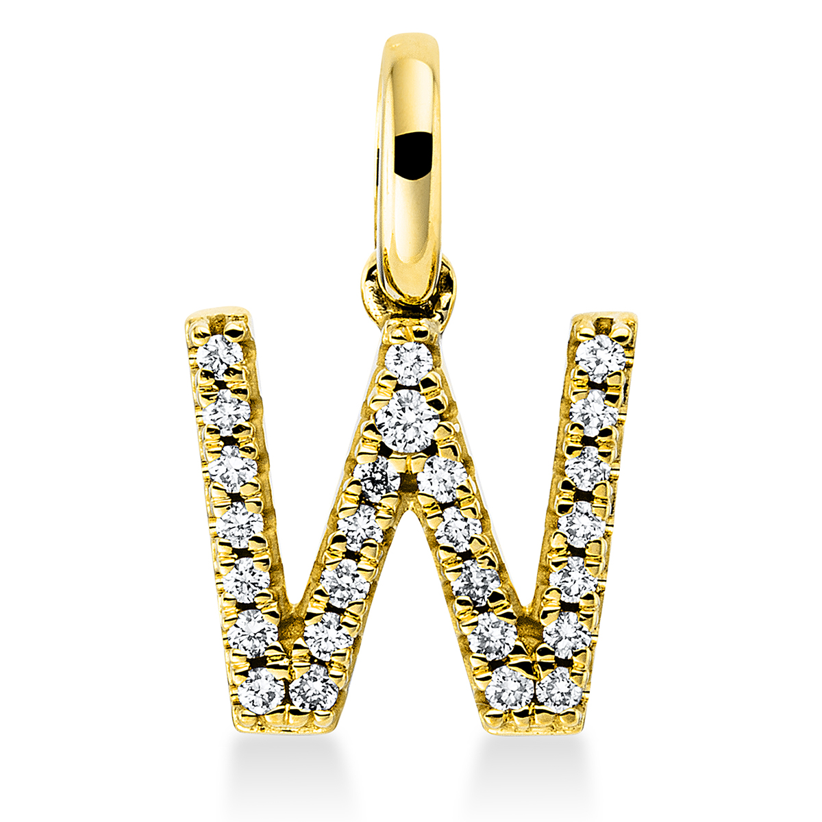 Anhänger 18 kt GG "W", mit Öse