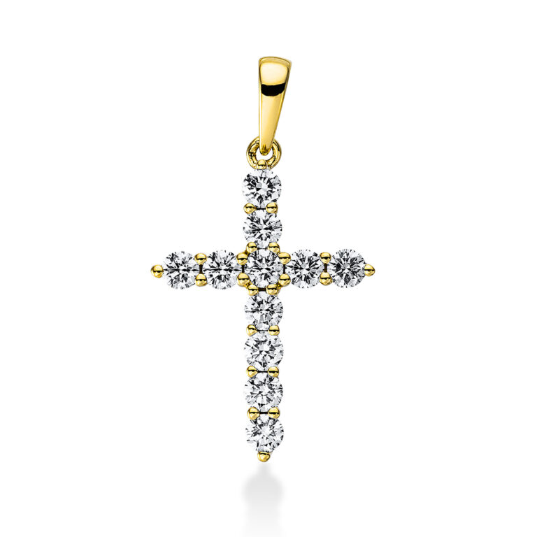 Anhänger 18 kt GG "Kreuz", mit Öse