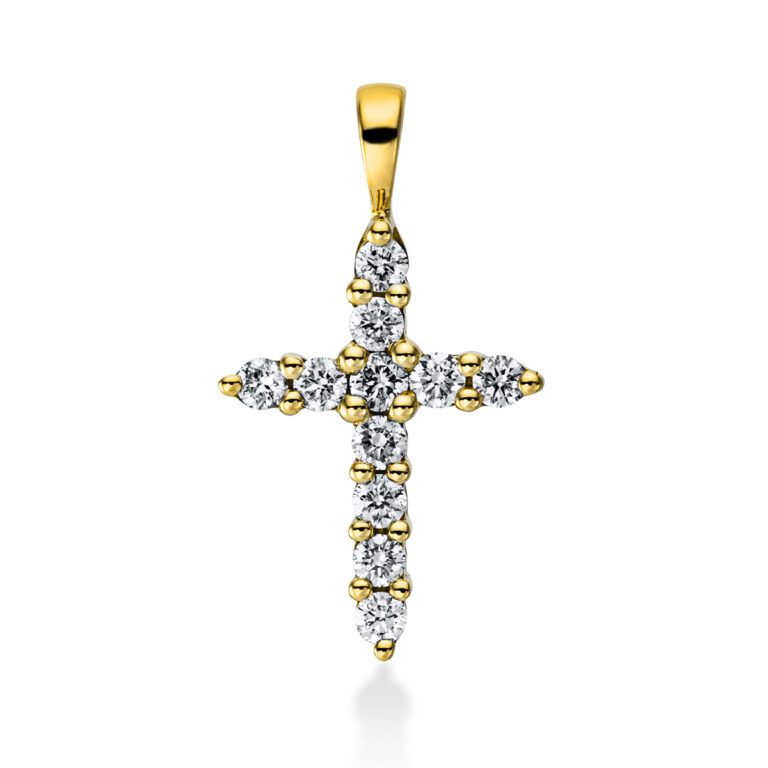 Anhänger 18 kt GG "Kreuz", mit Öse