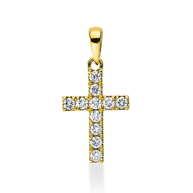 Anhänger 18 kt GG "Kreuz", mit Öse