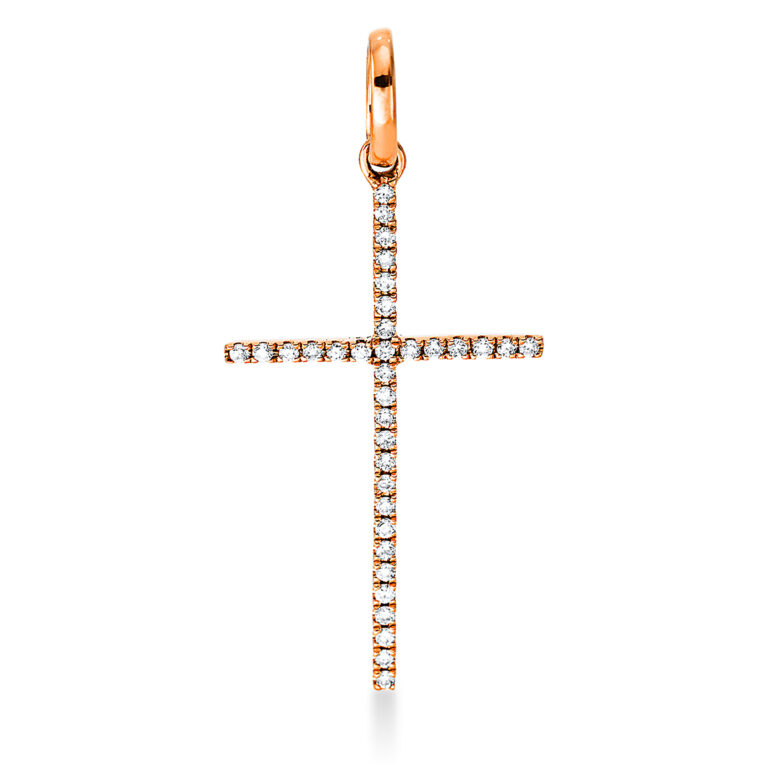 Anhänger 18 kt RG "Kreuz", mit Öse