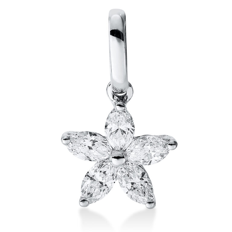 Anhänger 18 kt WG "Blumen", mit Öse