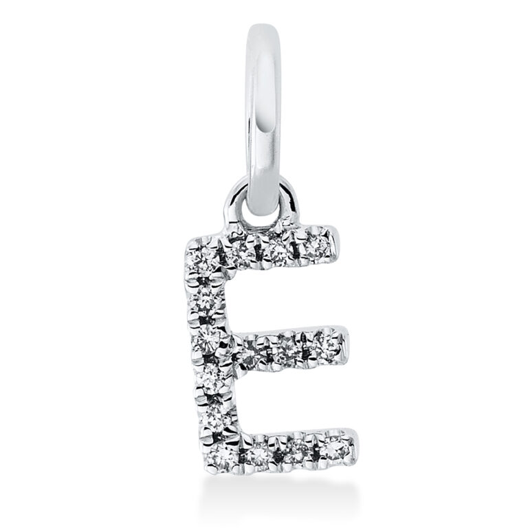 Anhänger 18 kt WG "E", mit Öse