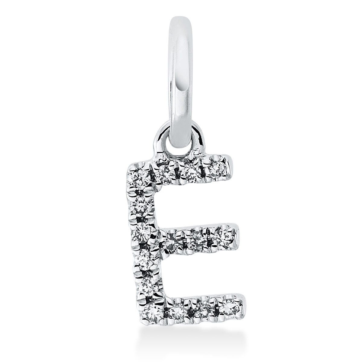 Anhänger 18 kt WG "E", mit Öse