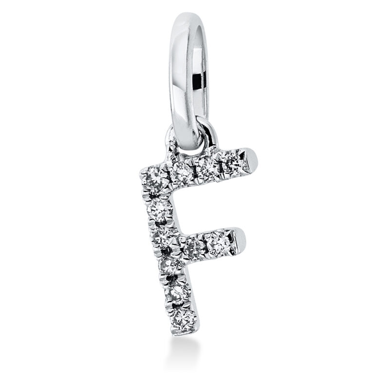 Anhänger 18 kt WG "F", mit Öse