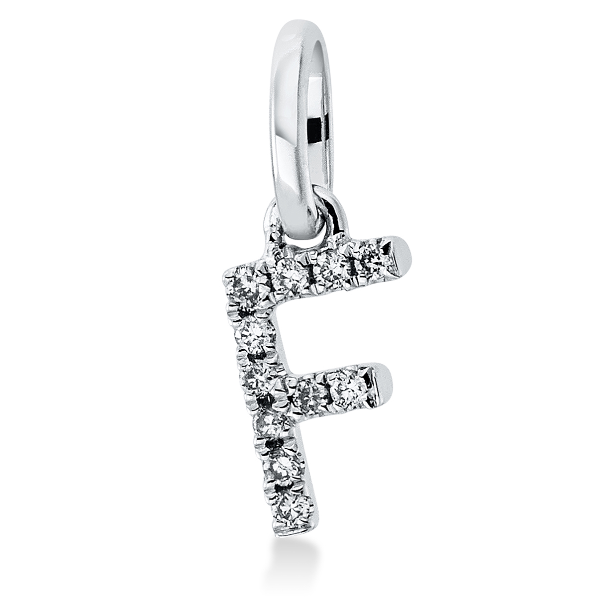 Anhänger 18 kt WG "F", mit Öse