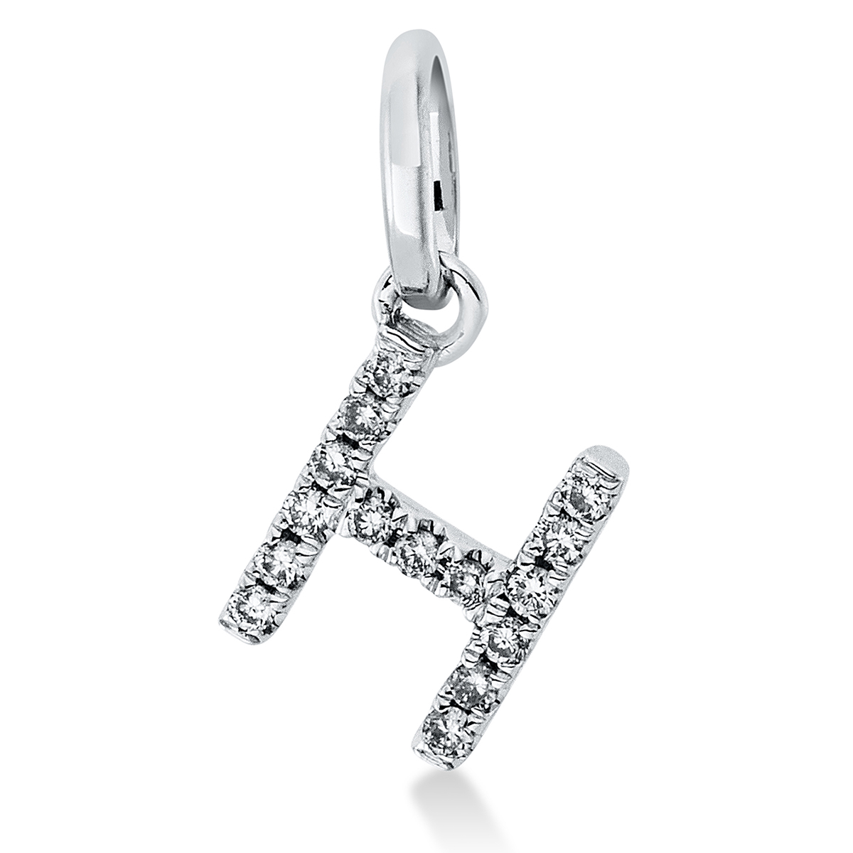 Anhänger 18 kt WG "H", mit Öse