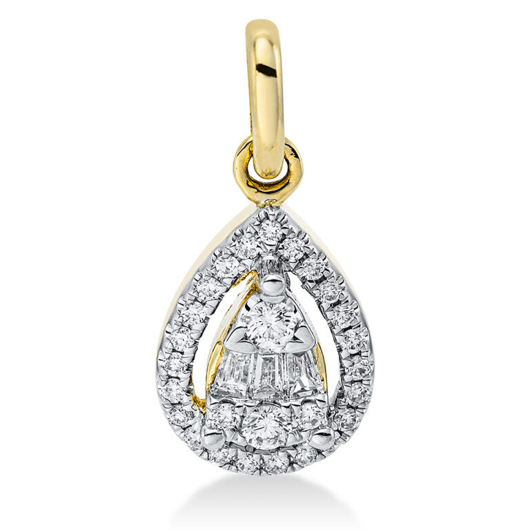 Anhänger 18 kt GG "Tropfen", mit Öse