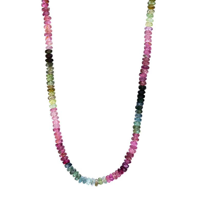 Collier 18 kt WG, verschiedene Farben