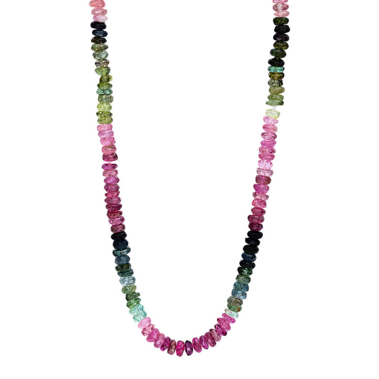 Collier 18 kt WG, verschiedene Farben