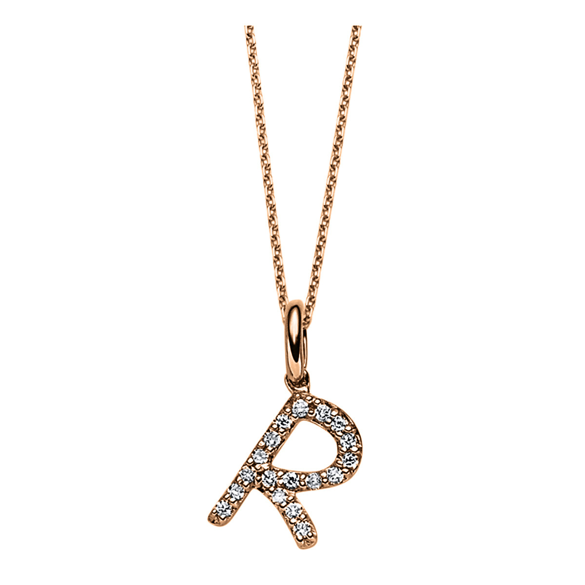 Collier 18 kt RG "R"